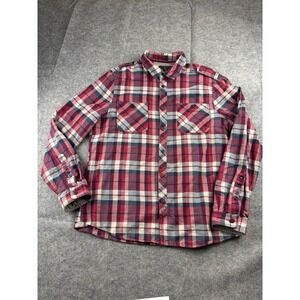 Buffalo David Bitton Shirt Men's XXL Red Plaid Button Up Long Sleeve Western